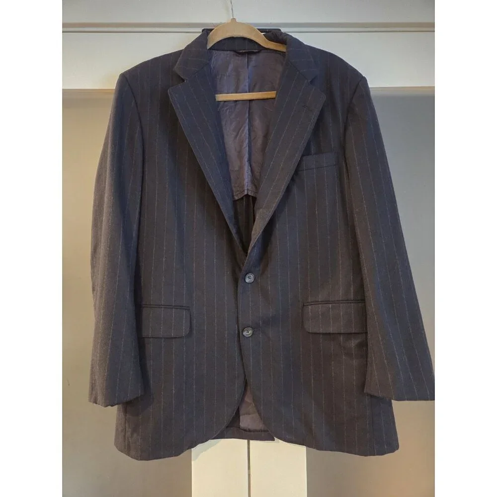 Vtg Corbin Ltd Pinstripe Sport Coat Blazer Blue Sz 43